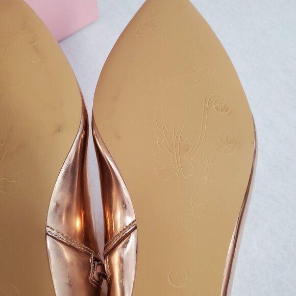 Penny Loves Kenny Size 9 Rose Gold Mirrored Metallic Shiny Boots Kitten Heels - Picture 11 of 11